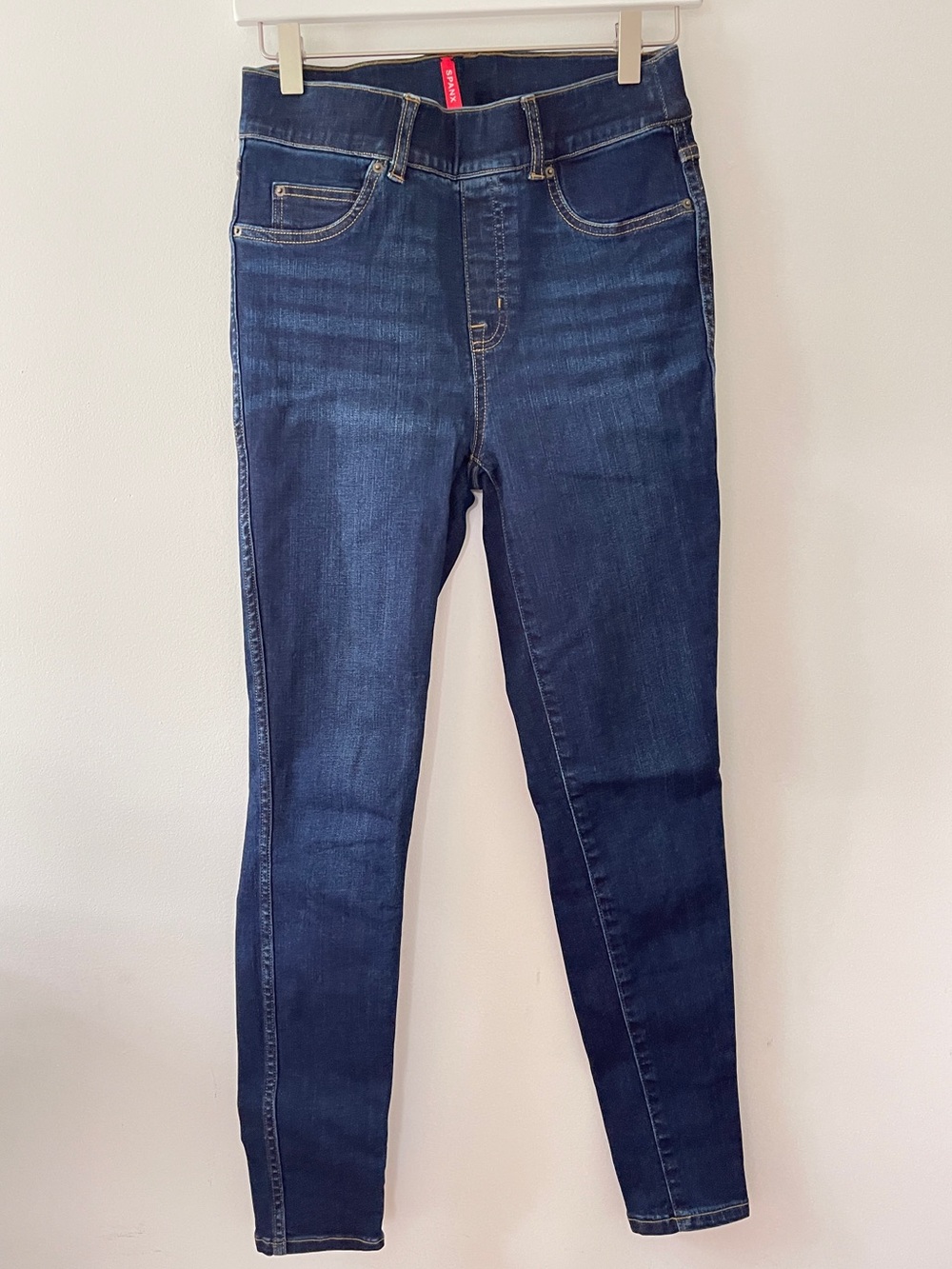 SPANX Dark Indigo High-Rise Skinny Jeans